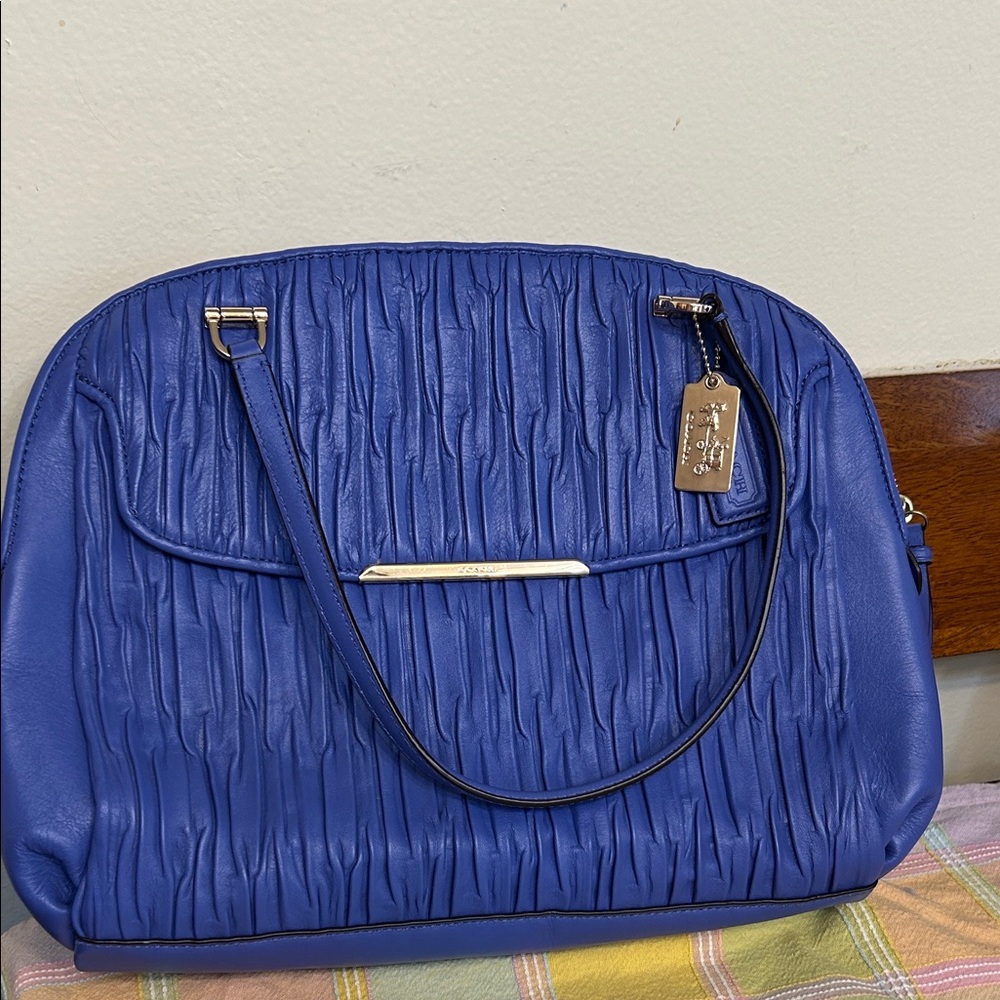 Purple Coach Madison Gathered Leather Georgie Satchel